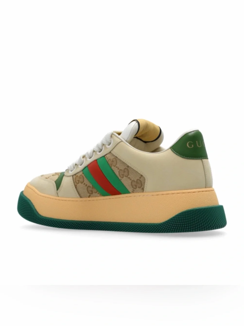 GUCCI Screener platform GG logo web stripe sneakers